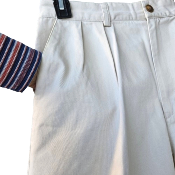 Gap Classic Fit Khaki Off-White/Grey High Waist Shorts 3 Pockets Size 12R - Picture 6 of 15